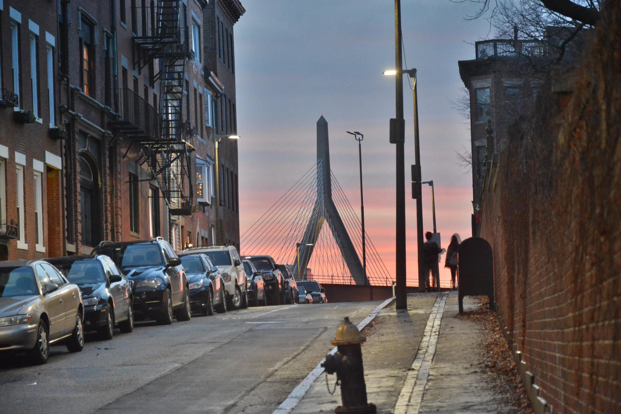 Boston bridge in the Sunset